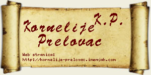 Kornelije Prelovac vizit kartica